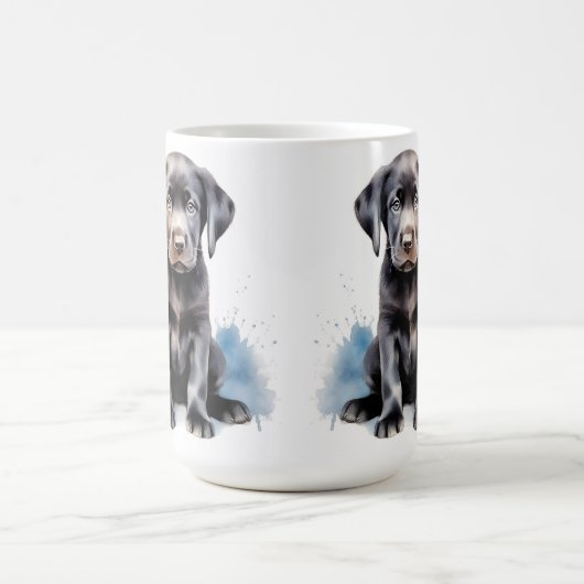 Labrador Retriever Niedlicher Welpe Wasserfarbhund Kaffeetasse (Mittel)