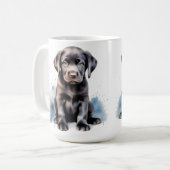 Labrador Retriever Niedlicher Welpe Wasserfarbhund Kaffeetasse (Vorderseite Links)