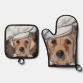 Labrador Retriever Ofenhandschuh & Topflappen-Set (Vorderseite)