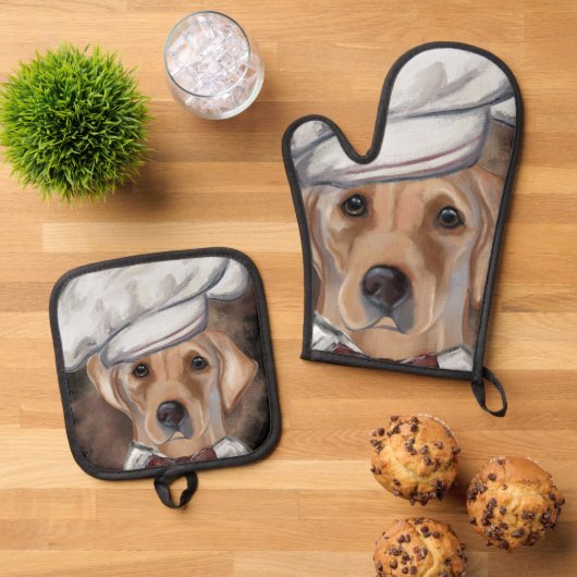 Labrador Retriever Ofenhandschuh & Topflappen-Set (Oben Unten)