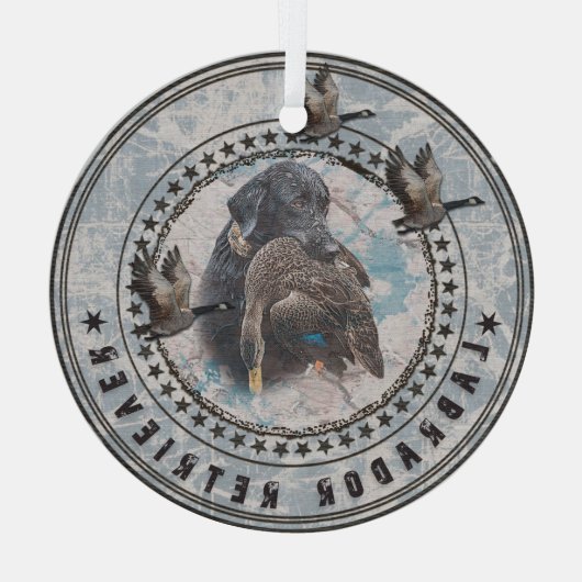 Labrador Retriever Ornament Aus Glas (Rückseite)