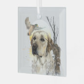 Labrador Retriever Ornament Aus Glas (Vorderseite links)