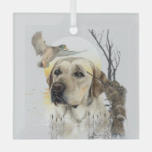 Labrador Retriever Ornament Aus Glas (Vorderseite)
