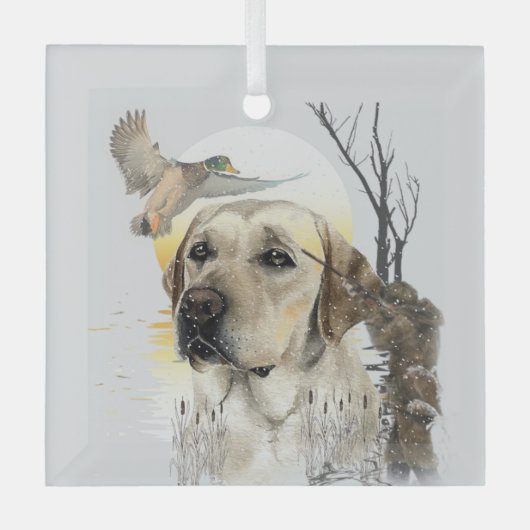 Labrador Retriever Ornament Aus Glas (Vorderseite)