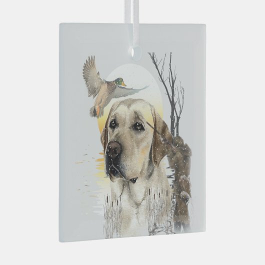 Labrador Retriever  Ornament Aus Glas (Vorderseite Rechts)