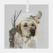 Labrador Retriever Ornament Aus Glas (Rückseite)