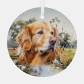 Labrador Retriever Ornament Aus Glas (Rückseite)