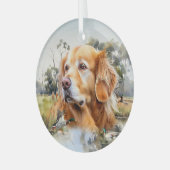 Labrador Retriever Ornament Aus Glas (Vorderseite links)