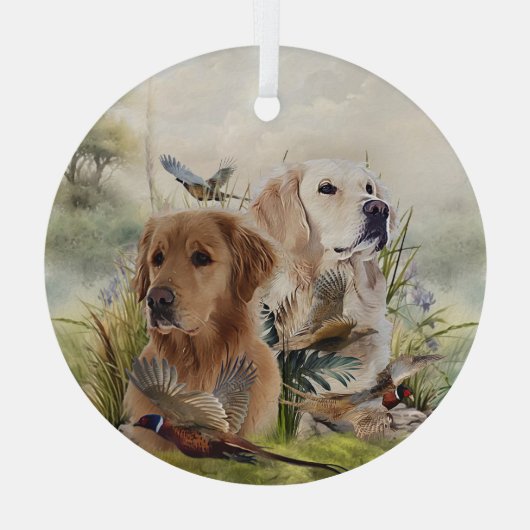 Labrador Retriever Ornament Aus Glas (Rückseite)