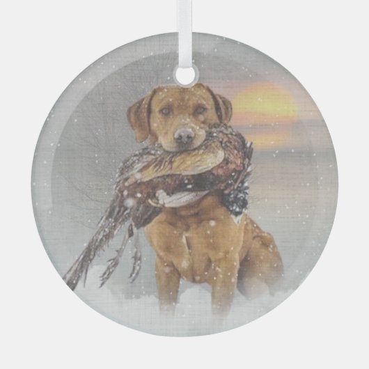 Labrador Retriever Ornament Aus Glas (Vorderseite)
