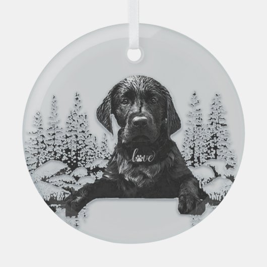 Labrador Retriever Ornament Aus Glas (Vorderseite)