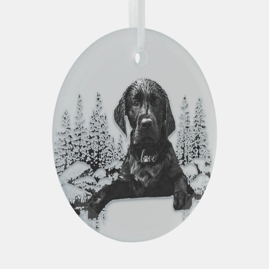 Labrador Retriever Ornament Aus Glas (Vorderseite Rechts)