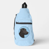 Labrador Retriever Painting Black Lab Pet Dog Art Crossbody Bag (Vorderseite)
