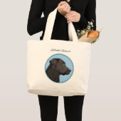 Labrador Retriever Painting Black Lab Pet Dog Art Jumbo Stoffbeutel (Vorderseite (Produkt))
