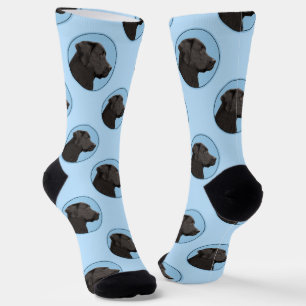 Labrador Retriever Painting Black Lab Pet Dog Art Socken