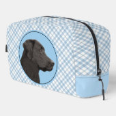 Labrador Retriever Painting Black Lab Pet Dog Art Waschbeutel (Rechte Ecke)