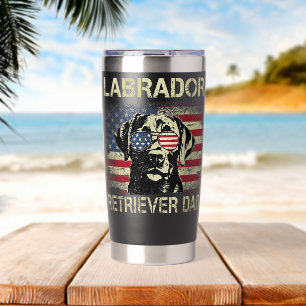 Labrador Retriever Papa Hund Vintage Amerikanische Thermobecher