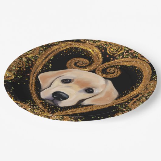 Labrador Retriever Pappteller (Schrägansicht)