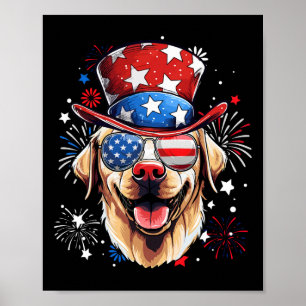 Labrador Retriever Patriotic USA Flag 4. Juli Poster