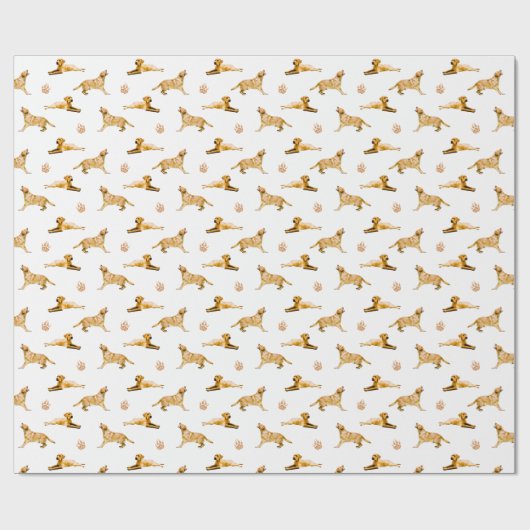 Labrador Retriever Paw Print Pattern Geschenkpapier (Flach)