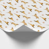 Labrador Retriever Paw Print Pattern Geschenkpapier (Ecke)