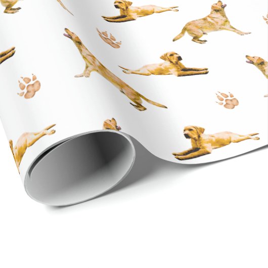 Labrador Retriever Paw Print Pattern Geschenkpapier (Rolleneckpunkt)