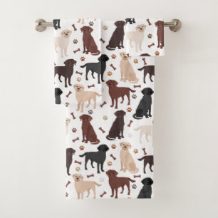 Labrador Retriever Paws and Bones Bath Handtuch Se Badhandtuch Set