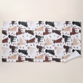 Labrador Retriever Paws and Bones Beach Handtuch (Vorderseite)