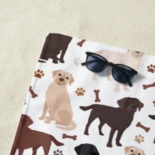 Labrador Retriever Paws and Bones Beach Handtuch