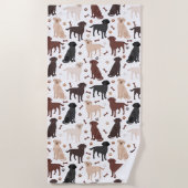 Labrador Retriever Paws and Bones Beach Handtuch (Vorderseite)