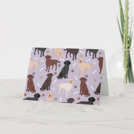Labrador Retriever Paws and Bones Card Karte (Vorderseite)