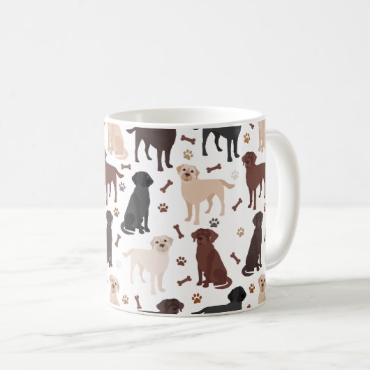 Labrador Retriever Paws and Bones Coffee Tasse (VorderseiteRechts)