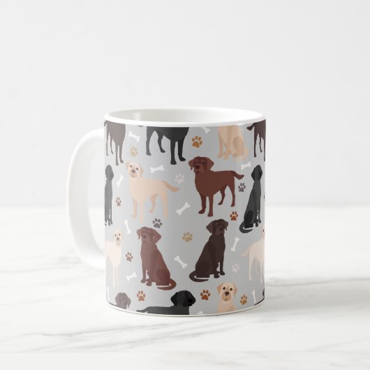 Labrador Retriever Paws and Bones Coffee Tasse (Vorderseite Links)