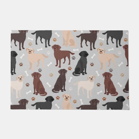 Labrador Retriever Paws and Bones Doormat Fußmatte (Vorderseite)