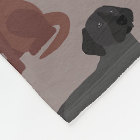 Labrador Retriever Paws and Bones Fleece Blankon (Ecke)