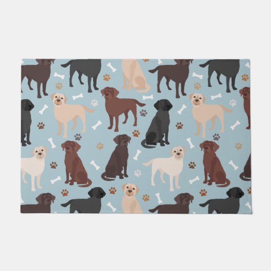 Labrador Retriever Paws and Bones Fußmatte (Vorderseite)