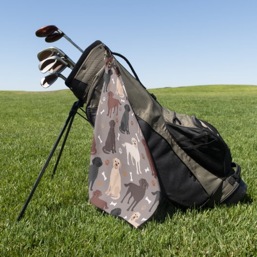Labrador Retriever Paws and Bones Golf Towel Golfhandtuch (Gras)
