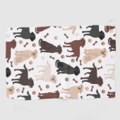 Labrador Retriever Paws and Bones Golf Towel Golfhandtuch (Horizontal)