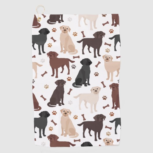 Labrador Retriever Paws and Bones Golf Towel Golfhandtuch (Vorderseite)