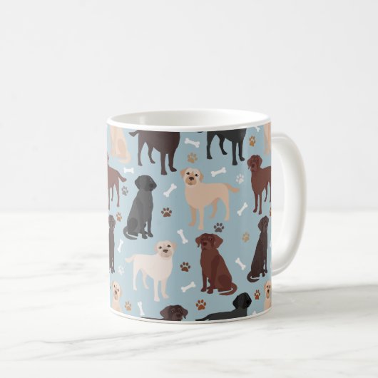Labrador Retriever Paws and Bones Kaffeetasse (VorderseiteRechts)