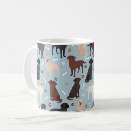 Labrador Retriever Paws and Bones Kaffeetasse (Vorderseite Links)