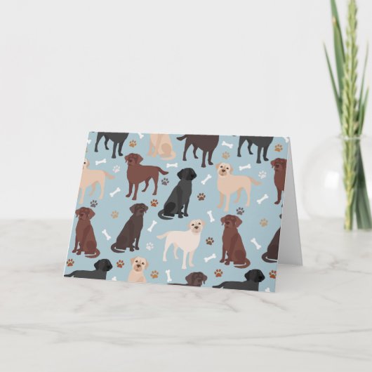 Labrador Retriever Paws and Bones Karte (Vorderseite)