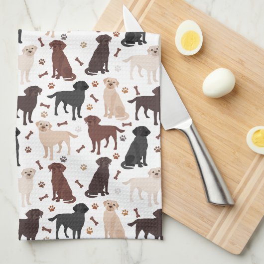 Labrador Retriever Paws and Bones Küchentücher (Viertel Falte)
