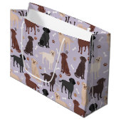Labrador Retriever Paws and Bones Large Gift Bag Große Geschenktüte (Vorderseite Schrägansicht)