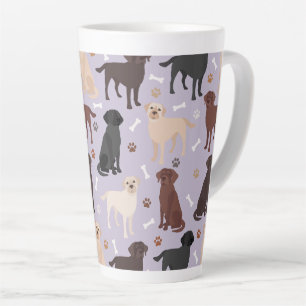 Labrador Retriever Paws and Bones Latte Tasse