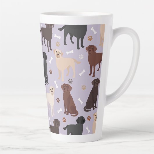 Labrador Retriever Paws and Bones Latte Tasse (Rechts)