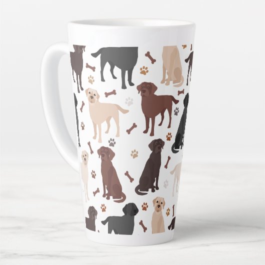 Labrador Retriever Paws and Bones Milchtasse (Linke Ecke)