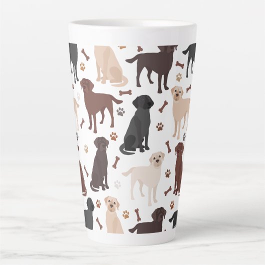 Labrador Retriever Paws and Bones Milchtasse (Vorderseite)