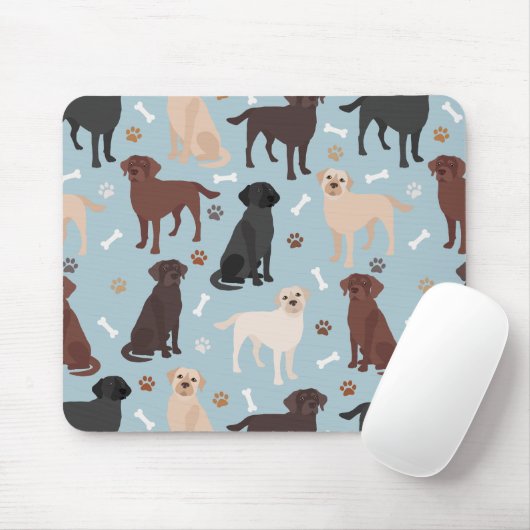 Labrador Retriever Paws and Bones Mousepad (Mit Mouse)