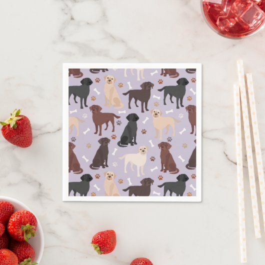 Labrador Retriever Paws and Bones Napkins Serviette (Beispiel)